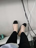 ZHR浅口单鞋女平底金属扣圆头软底玛丽珍鞋女小香风真牛皮拼色气质时装一脚蹬鞋子女 AH250 杏色 36  实拍图