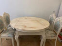 秀帛欧式餐桌家用可伸缩拉伸田园风组合套变形餐厅桌椅家庭长方形圆桌 单独椅子一把，单拍不发 方圆两用餐桌(1.2米)单桌s 实拍图