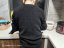 啄木鸟（TUCANO）加绒毛衣男加厚圆领针织衫冬款中青年雪尼尔保暖打底衫男装上衣  黑色 L (170) 【推荐110-130斤】 实拍图