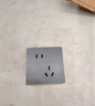 狮盾 开关插座面板超薄墙壁暗装86型斜五孔三孔空调插座面板家用S10灰 一开单五孔 86型 实拍图