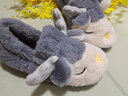 利达妮（TZLDN）棉拖鞋男包跟情侣可爱家居毛毛绒居家棉鞋女秋冬保暖男士拖鞋冬季 灰色【XX熊】 44-45 【适合43-44】 实拍图