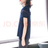 莎妮朵罗大码女装短袖T恤女胖mm夏装加肥加大码显瘦款宽松弹力棉上衣15009 深蓝色 3XL建议150-160斤穿着 实拍图