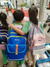 酷咖书包女日系新款双肩包韩版初中高中大学生可爱背包大容量拼色小众 蓝色【带可爱挂件+徽章】 实拍图
