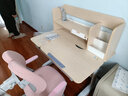 欧童德国儿童学习桌椅套装可升降实木高中小学生儿童写字作业书课桌椅 新品奶油风100cm慕斯粉椅+语音灯 实拍图