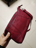 花迹（HUAJI）真皮羊皮妈妈包中年女包潮软皮包包女士单肩斜挎包中年手机包女 红色 实拍图