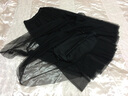 欧偲麦 网纱半身裙女新款女士a字裙高腰韩版百褶裙半身长裙子 9588 黑色 均码 实拍图