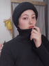 目丸网红时尚暗黑系堆堆帽子女毛线帽潮韩棉帽百搭冷帽月子针织帽秋冬 黑色 双面针织 55-60cm(有弹力) 实拍图