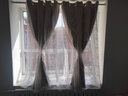 家菲（jiafei） 【布纱+杆】法式窗帘遮光蕾丝双层带纱一体免打孔安装少女风轻奢 布纱一体-奶茶色 (宽1.6-2.1米)(高1.8米2片含杆) 实拍图