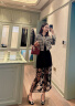 Mandy Zhang法式CHIC黑色蕾丝亮片设计感半身裙女夏季两件套长裙子 黑珍珠 2件组合，可拆解单独搭配 160/64A/S 晒单实拍图