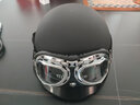 AD新国标A类电动车头盔3C认证国标男女士夏季防晒电瓶车安全帽男款四季通用轻便骑行半盔可爱哈雷盔 3C【哑小猴】透明镜 实拍图
