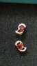 TEUCER925银耳钉女红宝石榴石简约天然托帕石水晶耳饰气质时生日礼物 玲珑（天然石榴石） 实拍图
