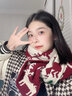 缔晶小鹿红色围巾女生日礼物送女生2025年秋冬款新款保暖围脖高档围脖 雪花麋鹿围巾【礼盒包装】A731 实拍图