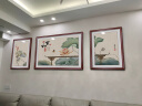 古客（GUKE）客厅装饰画现代简约沙发背景墙壁画新中式山水画三联挂画免打孔 A家和富贵 左右40*60+80*60cm红褐色实木框 晒单实拍图