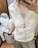 迪卡侬（DECATHLON）抓绒马甲男女秋保暖摇粒绒背心抓绒衣开衫冲锋衣内胆MH120 女款 米色 L 实拍图