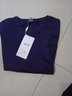 艾路丝婷夏装短袖T恤女上衣韩版修身圆领纯色棉体恤TX3361 深蓝色 160/84A/M 实拍图