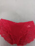 金三塔商场同款女士内裤100%桑蚕丝花边中腰三角裤真丝内裤女 大红 1条 L 实拍图