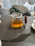 贝彩烧公道杯加厚玻璃分茶器实木柄幻彩色公杯大容量高档创意茶海 透亮款+304卡漏（可明火加热） 实拍图