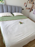 红豆家纺简约床上四件套水洗棉纯色刺绣床单被套家用宿舍三件床品套件 卡芙-奶昔白+果绿 四件套1.8 床单款 （被套200*230cm） 实拍图