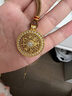 山迪八宝罗盘黄财神钥匙扣仿真黄金越南沙金男女士项链吊坠长款毛衣链 镶钻八宝罗盘吊坠-黑绳款 实拍图