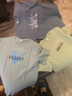 诚宜佳【3件装】纯棉短袖T恤男新款大码半袖男打底衫t恤圆领印花男半袖 KY7豆绿+点线雾霾蓝+蓝v浅蓝 3XL 建议 165/180斤 实拍图