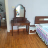 Nymphaea L.美式实木梳妆台凳卧室套装现代简约欧式小户型复古化妆台化妆桌胡桃色出租房 胡桃色 0.8米桌+镜台 实拍图