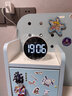 三每学生闹钟时尚圆形电池款儿童床头钟工作日模式LED数字闹钟M16 白色 实拍图