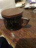 全度高硼硅耐高温办公杯茶杯烟灰色杯子简约带过滤茶水分离玻璃杯迷你 木盖合尊杯【灰色】 200ml 1只 实拍图
