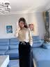 逸阳秋新款衬衫女宽松休闲长袖衬衣女士白色上衣简约外套 卡其色 M 推荐（106斤-115斤） 实拍图