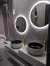 苏吉能2024新款现代亲子大理石双盆高低台浴室柜卫生公共间洗漱台 1.2米单层台面＋金边圆镜 晒单实拍图
