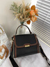 viney牛皮手提斜挎包包女包轻奢高级感单肩生日礼物送女友老婆 【黑色】实用高端品牌百搭小方包 实拍图