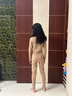 舞东方德绒儿童肤色保暖内衣秋冬季女童舞蹈服肉色加绒打底衣隐形打底衫 肉色-德绒【上衣+裤子】 160 (身高150-160厘米) 实拍图