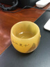 麟鹏加佳 琉璃陶瓷茶杯个人家用泡茶手工功夫茶具主人杯单杯茶盏父亲礼物 千里江山琉璃杯（黄）+礼盒装 无规格 实拍图