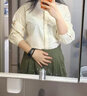 茵曼（INMAN）半身裙女士2025年春季女装新款复古显瘦通勤中长款纯棉长裙子 茶绿色 -18518192 L 实拍图
