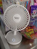 澳柯玛（AUCMA）小风扇桌面usb风扇小型充电办公室小电风扇宿舍静音床头便携式电扇迷你手持大风力台扇 新月白【2000毫安蓄电款】3档大风|节能低噪 实拍图