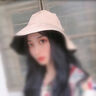 狐狸仙渔夫帽子女夏季防晒双面帽子可折叠两面戴遮阳帽韩版潮品百搭帽 黑色+米白双面可戴 渔夫帽 实拍图