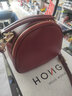 红谷包包女2025新款牛皮单肩手提包菱格贝壳包时尚斜挎女包 酒红 实拍图