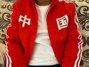 鸿星尔克（ERKE）于适同款|开衫卫衣秋冬中国外套情侣款国潮时尚运动服上衣长袖 东方红 2XL 实拍图