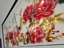 京城世家牡丹花苏绣装饰挂画客厅苏州刺绣花开富贵大厅挂墙绣画手工绣花 花开富贵（装框尺寸：45*155cm） 实拍图