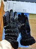 目丸骑行手套女士冬季保暖韩版可爱触屏电动车户外防寒防水加绒棉手套 黑色【加绒防水】 实拍图