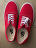 VANS范斯官方 经典款Authentic正红色经典个性帆布鞋 红色 38.5 实拍图