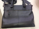 澳懿男士公文包真皮男包时尚潮流手提包头层牛皮商务包2025新款 黑色平纹款 大号可装电脑14英寸 实拍图