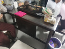芊梵百恒乌金木阳台茶桌椅组合中式简约实木茶台办公室茶几桌双层小茶桌 1.4米干泡桌+1圈椅+2月牙椅+边柜 实拍图