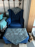 泰绣沙发巾靠背巾扶手巾布艺镂空欧式绣花后背巾沙发搭巾盖巾四色可选 灰绿 高90*80cm宽单人巾 实拍图