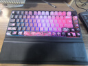 蝙蝠骑士bk75桃夭龙机械键盘客制化75配列智能翻盖手托有线/无线/蓝牙三模游戏键盘gasket75%全键插热拔 桃夭龙 侧刻黑色面盖【皮革智能手托版】 幽蓝轴V2 实拍图