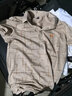 慈良夏季男士冰丝短袖T恤衫韩版修身翻领POLO潮流有领上衣服男装体恤 卡其色 L(100斤-120斤) 实拍图