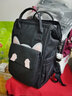 XCAT书包女初中生韩版高中小学生校园双肩包女大容量可爱休闲旅行背包 黑色【配挂件】 实拍图