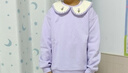 巴拉巴拉女童卫衣儿童加绒保暖长袖上衣秋冬装甜美文艺翻领小童装 粉紫70011 130 cm 实拍图