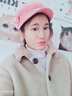斯普琳兔毛线帽子女秋冬季时尚鸭舌帽冬天针织帽加绒加厚保暖妈妈护耳帽 牡丹粉 实拍图