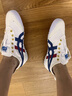 莆田鞋鬼冢男鞋夏季老虎鞋透气帆布板鞋一脚蹬懒人阿甘鞋 白蓝红金（纯原高品质） 41.5 实拍图