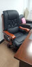 纽麦真皮老板椅子商务家用皮质办公椅可躺按摩电脑转椅总裁大班椅 PU-黑色 120-155度(含) 固定扶手 木脚 实拍图